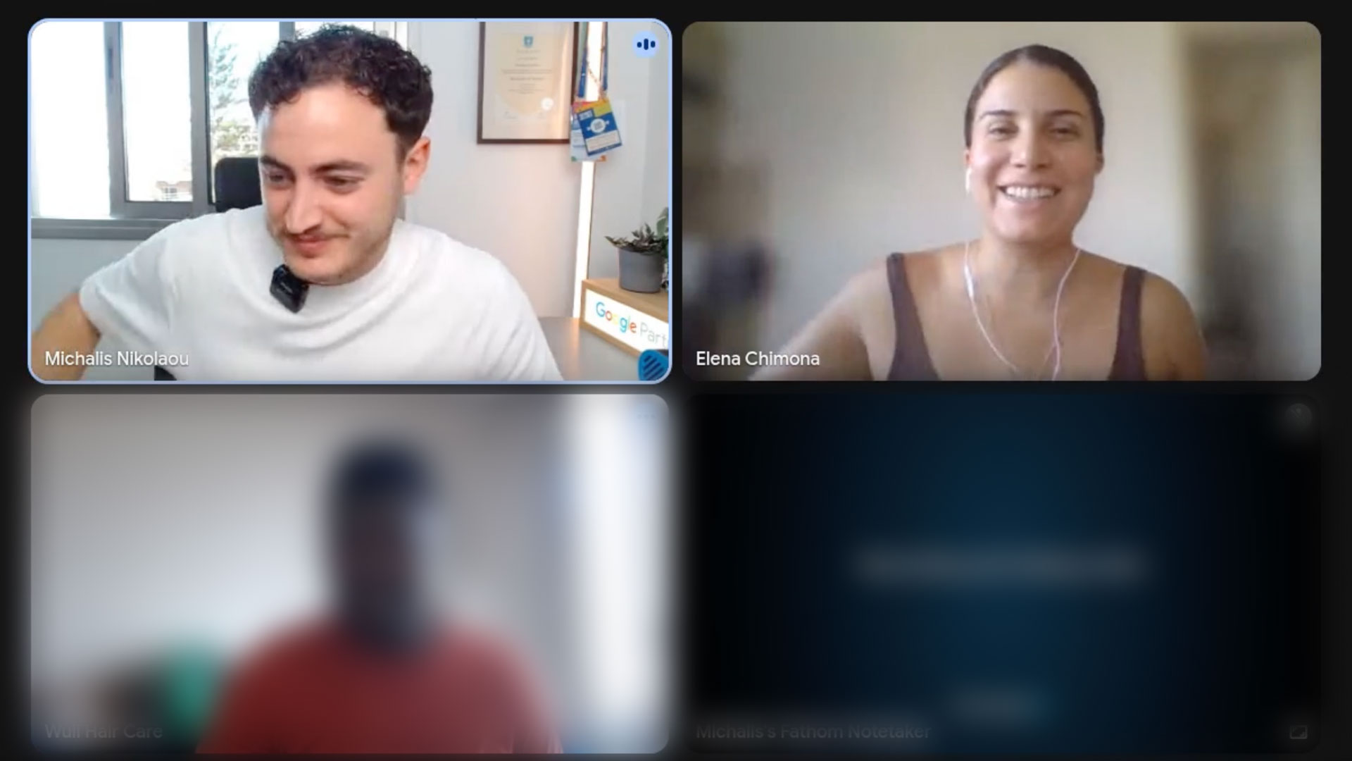 A kick-off call between the team and a client